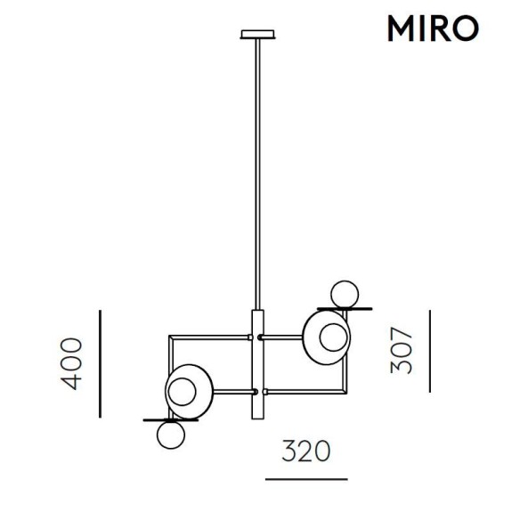 Lámpara colgante negra 6L Miro AROMAS