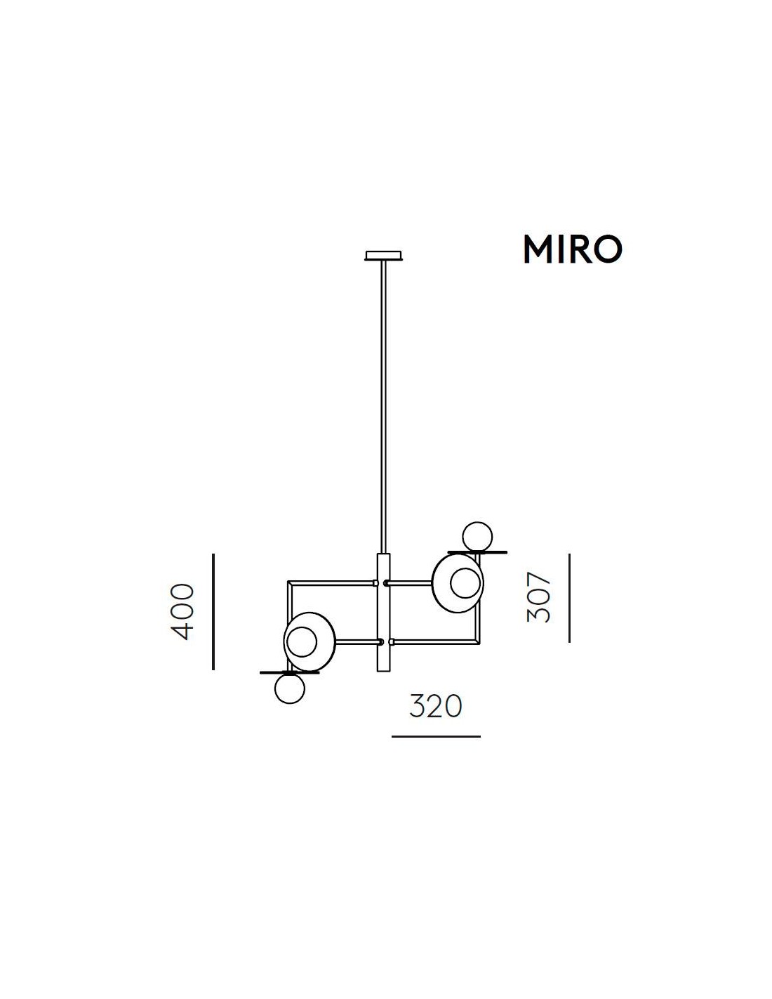 Lámpara colgante negra 6L Miro AROMAS