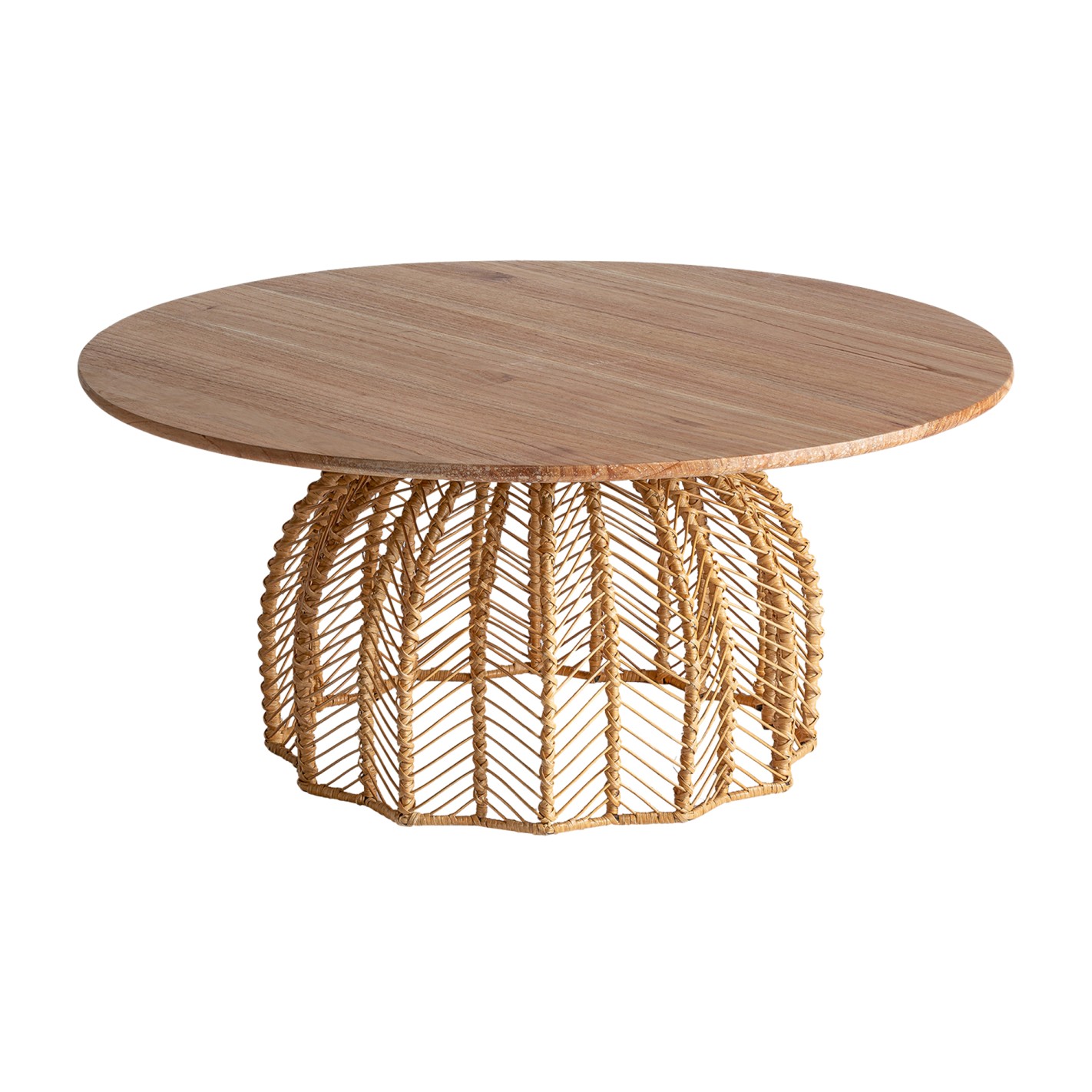 MESA DE CENTRO PLISSÃ‰ RATTAN