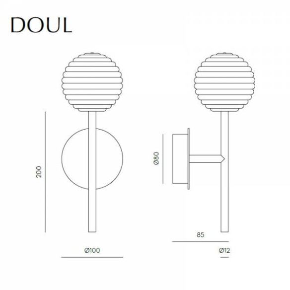 Aplique de pared oro envejecido Doul AROMAS