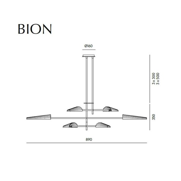 Lámpara colgante negro mate Bion AROMAS