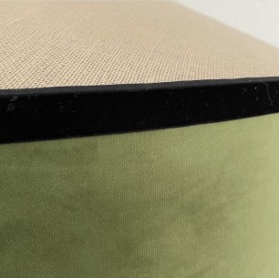 Pantalla ratán y terciopelo verde oliva 242 PERALTA 2