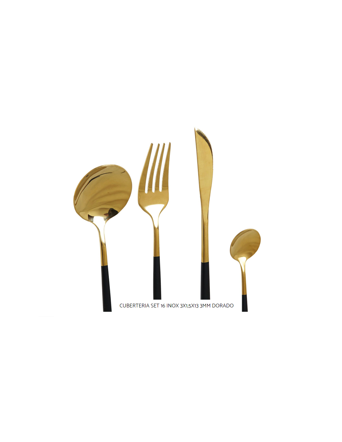 Cubertería set INOX negra y dorada
